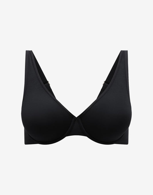 Organic Cloud Cotton Perfect Coverage Bra Noir Braelia - vue 1