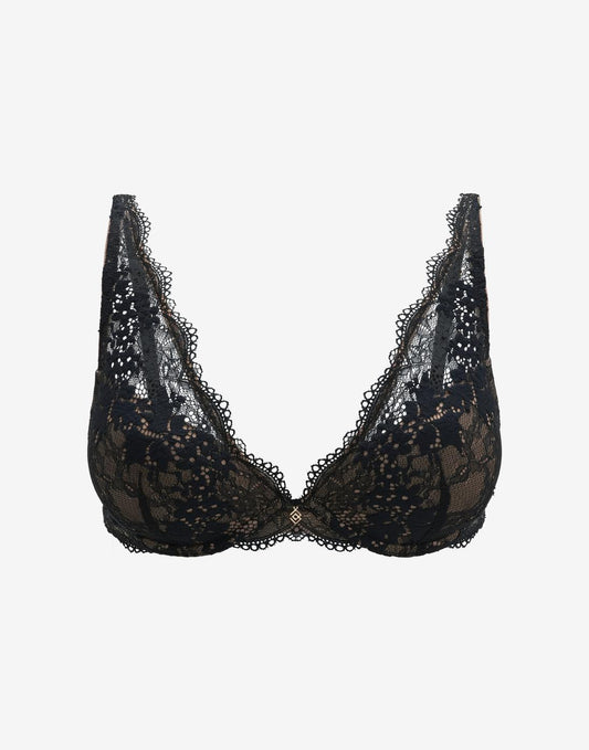 All Day Lace Uplift Plunge Bra Noir Braelia - vue 1