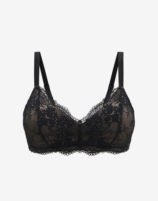 All Day Lace Wireless Bra Noir Braelia - vue 1
