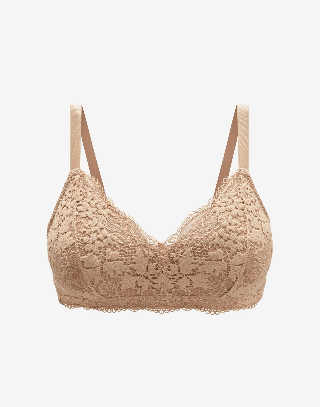 All Day Lace Wireless Bra Taupe Braelia - vue 1