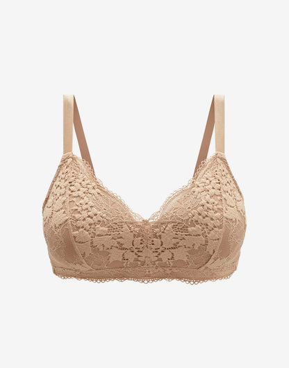 All Day Lace Wireless Bra Taupe Braelia - vue 1