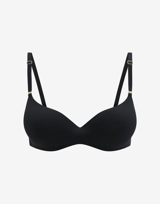 Organic Cloud Cotton T-Shirt Bra Noir Braelia - vue 1