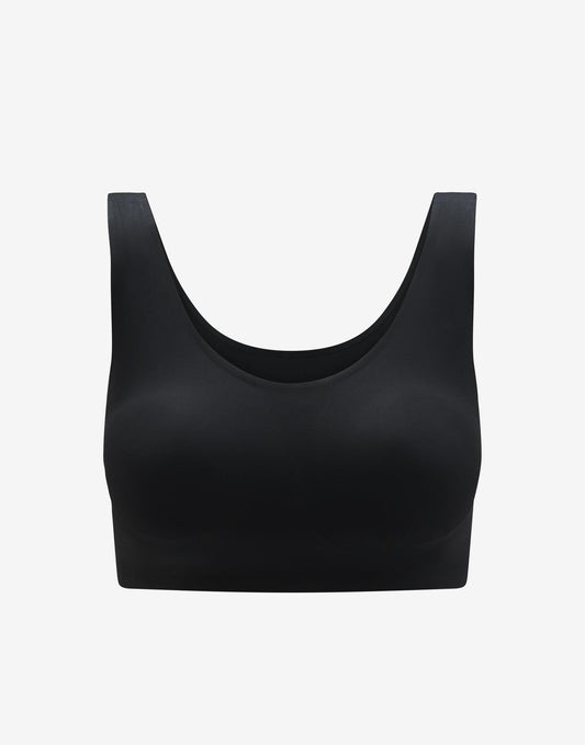 24/7® Classic Smoothing Scoop Wireless Bra Noir Braelia - vue 1