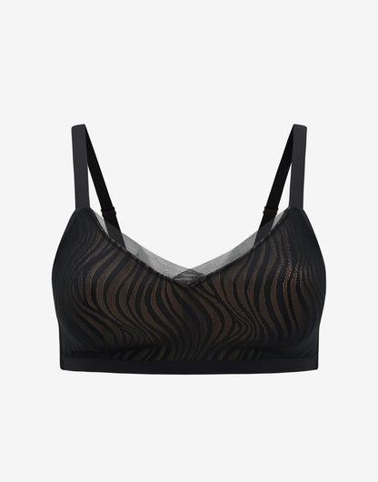 24/7® Classic Wireless Crossover Lace Minimizer Noir Braelia - vue 1
