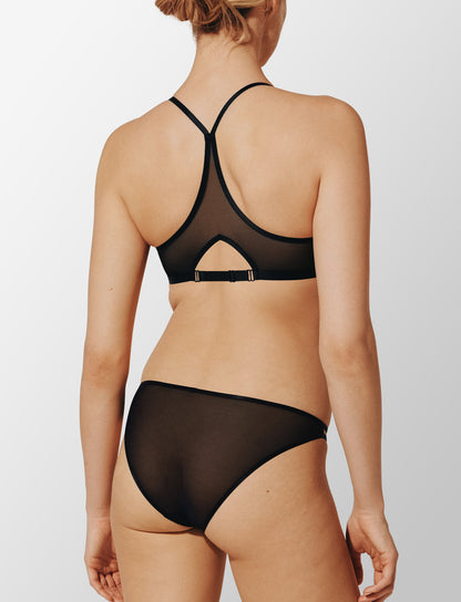 Bare Mesh Front Close Racerback Bra Noir Braelia - vue 4