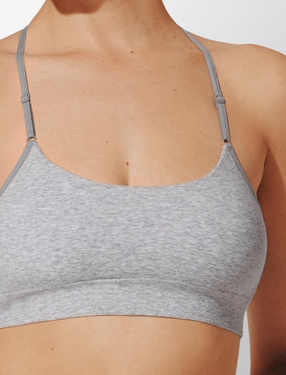 Seamless Stretch Cotton Wireless Bralette Gris chiné Braelia - vue 5