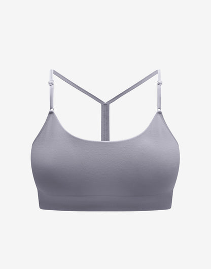 Seamless Stretch Cotton Wireless Bralette Bleu granit Braelia - vue 1