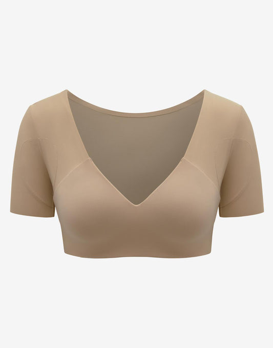 Thermoregulating TempSync™ Sweat Guard Wireless Bra Taupe Braelia - vue 1