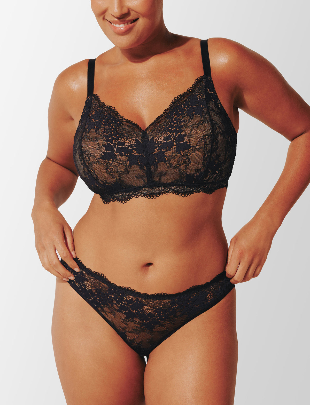 All Day Lace Wireless Bra Noir Braelia - vue 2