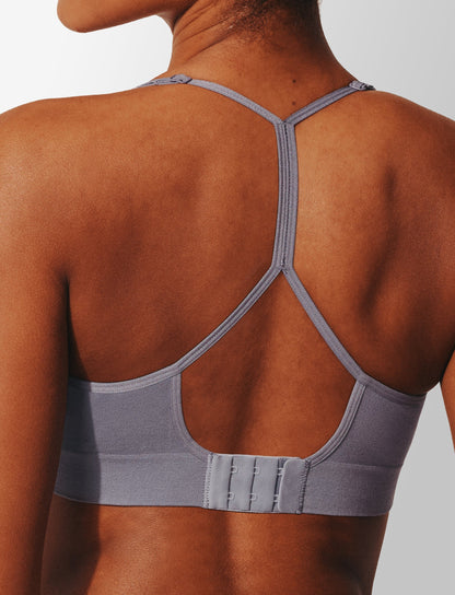 Seamless Stretch Cotton Wireless Bralette Bleu granit Braelia - vue 5