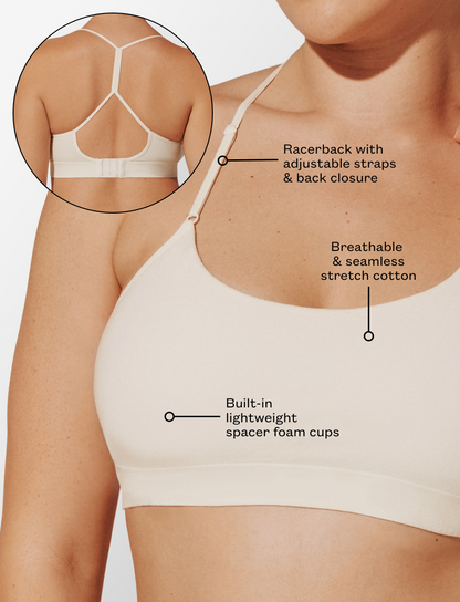 Seamless Stretch Cotton Wireless Bralette Sel de mer Braelia - vue 6