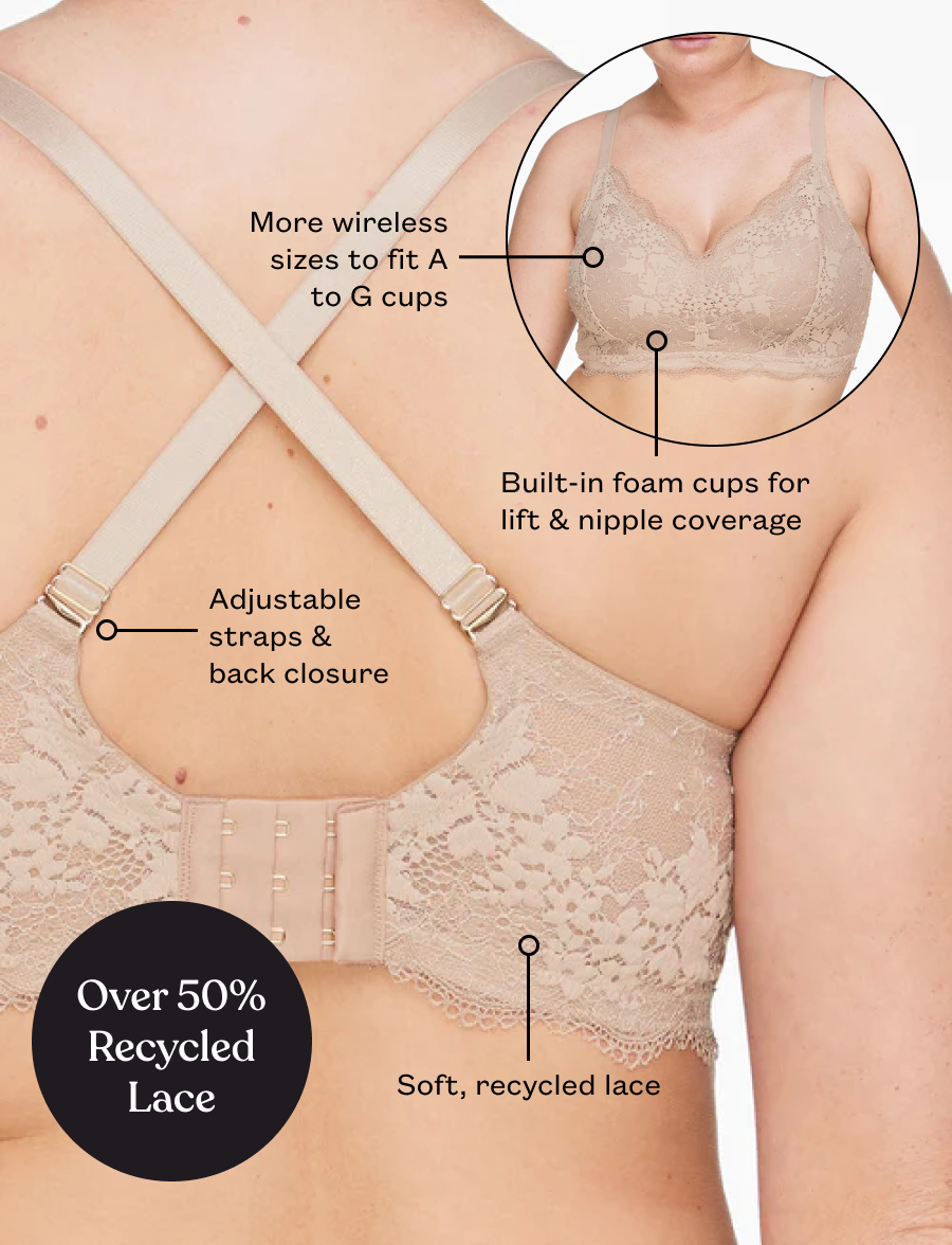 All Day Lace Wireless Bra Taupe Braelia - vue 7